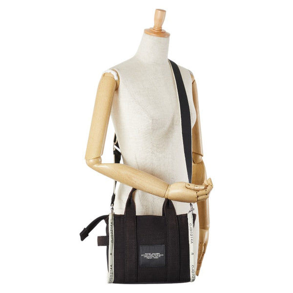 マークジェイコブス ザ ジャカード スモール ハンドバッグ ショルダーバッグ 2WAY M0017025 ブラック キャンバス レディース MARC JACOBS 【中古】