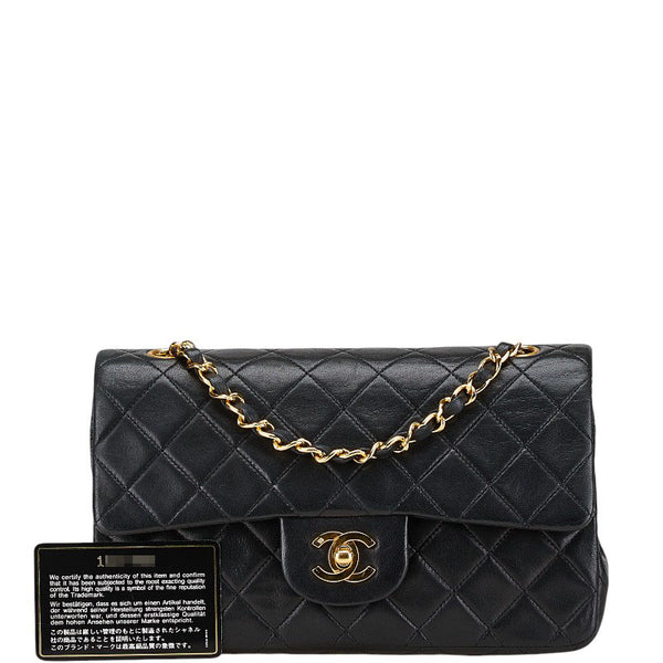 シャネル ココマーク マトラッセ23 ダブルフラップ チェーン ショルダーバッグ ブラック ラムスキン レディース CHANEL 【中古】