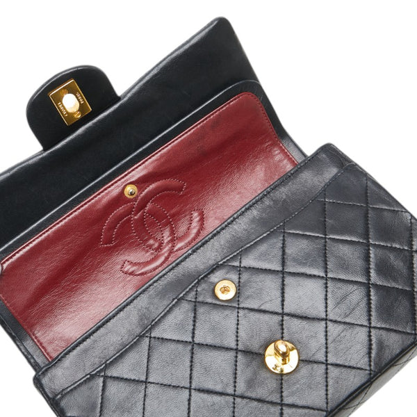 シャネル ココマーク マトラッセ23 ダブルフラップ チェーン ショルダーバッグ ブラック ラムスキン レディース CHANEL 【中古】