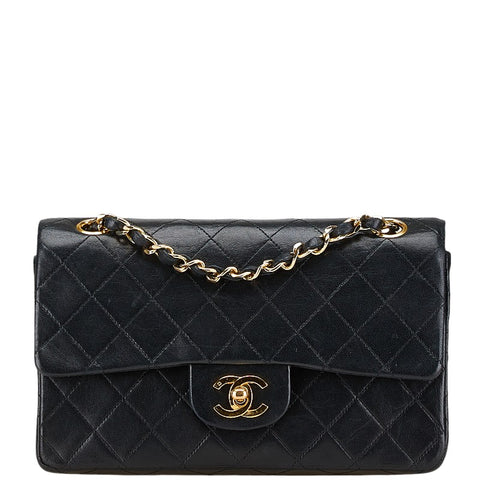 シャネル ココマーク マトラッセ23 ダブルフラップ チェーン ショルダーバッグ ブラック ラムスキン レディース CHANEL 【中古】