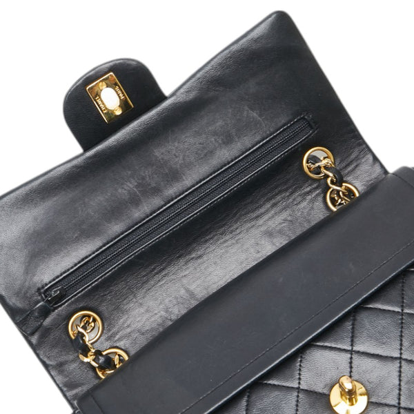 シャネル ココマーク マトラッセ23 ダブルフラップ チェーン ショルダーバッグ ブラック ラムスキン レディース CHANEL 【中古】