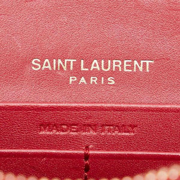 サンローラン KATE ケイト タッセル 斜め掛け チェーン ショルダーバッグ ウォレット 452159 レッド レザー レディース SAINT LAURENT 【中古】