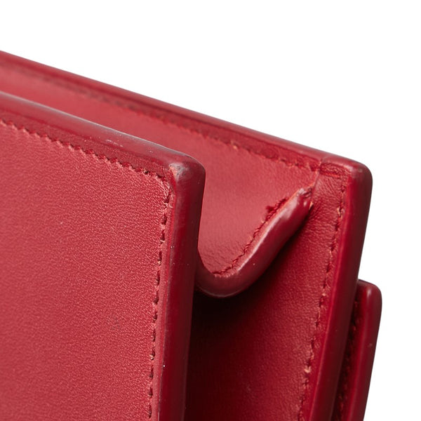 サンローラン KATE ケイト タッセル 斜め掛け チェーン ショルダーバッグ ウォレット 452159 レッド レザー レディース SAINT LAURENT 【中古】