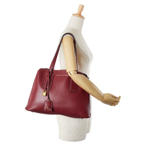 マークジェイコブス THE EDITOR 38 ジ エディター ハンドバッグ トートバッグ ボルドー ワインレッド レザー レディース MARC JACOBS 【中古】