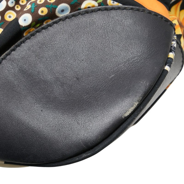 サルヴァトーレフェラガモ サバンナ アニマル ハンドバッグ AU-21 7477 ブラック マルチカラー ナイロン レザー レディース Salvatore Ferragamo 【中古】