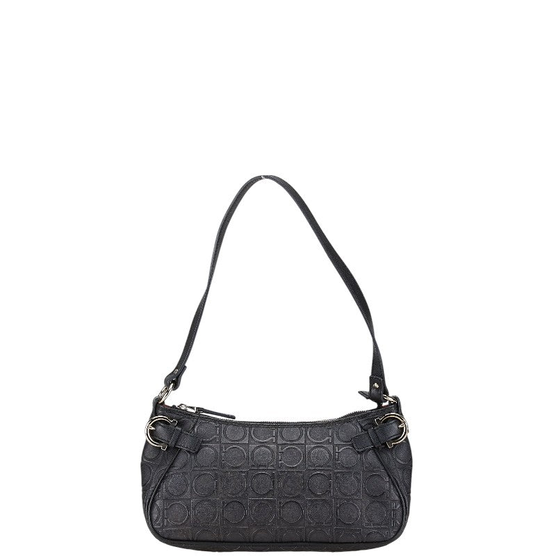 サルヴァトーレフェラガモ ガンチーニ ポーチ AU-21/4435 ブラック PVC レザー レディース Salvatore Ferragamo 【中古】