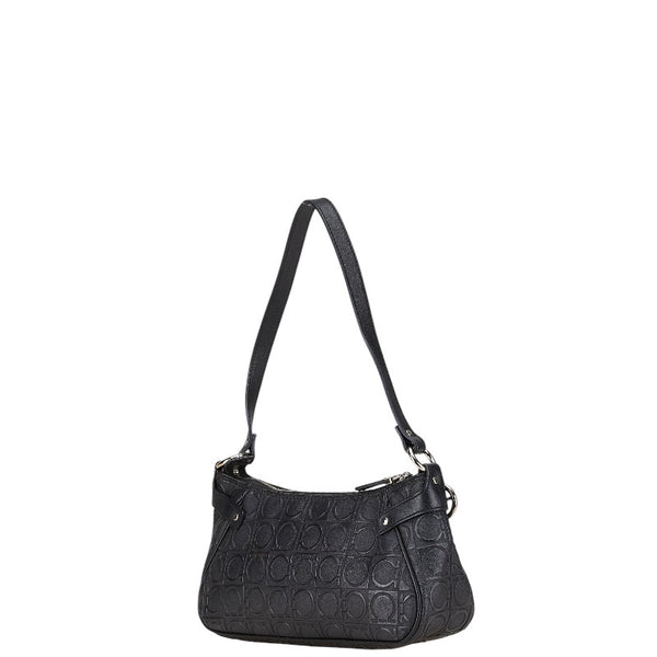 サルヴァトーレフェラガモ ガンチーニ ポーチ AU-21/4435 ブラック PVC レザー レディース Salvatore Ferragamo 【中古】