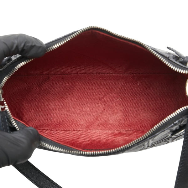 サルヴァトーレフェラガモ ガンチーニ ポーチ AU-21/4435 ブラック PVC レザー レディース Salvatore Ferragamo 【中古】