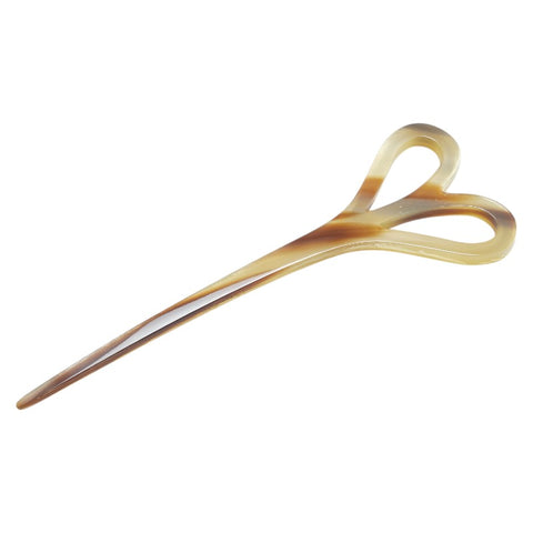 エルメス ハート モチーフ 髪飾り・かんざし ブラウン バッファローホーン レディース HERMES 【中古】