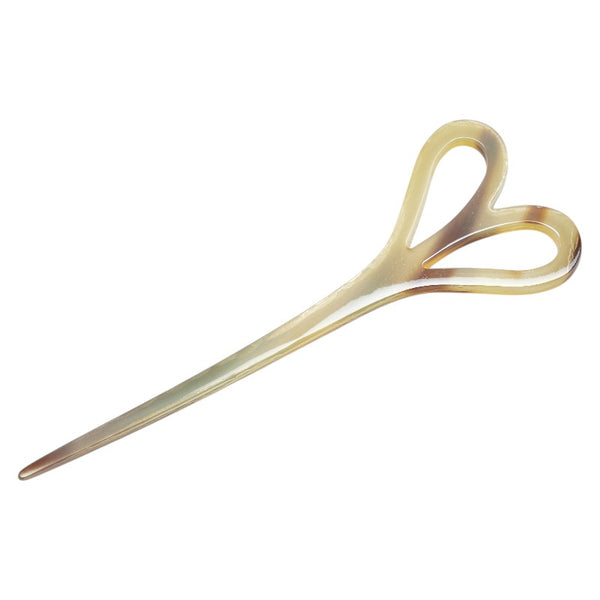 エルメス ハート モチーフ 髪飾り・かんざし ブラウン バッファローホーン レディース HERMES 【中古】