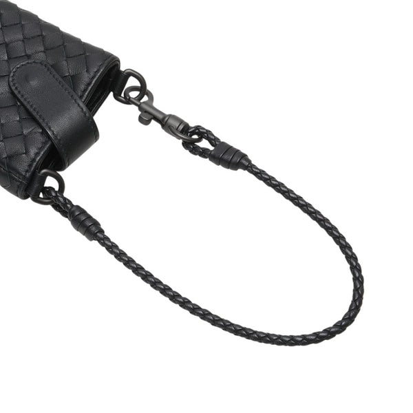 ボッテガヴェネタ イントレチャート 携帯ケース ポーチ ブラック レザー レディース BOTTEGAVENETA 【中古】