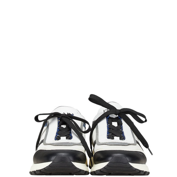 プラダ スニーカー サイズ：8 1/2 4E3482 ホワイト グレー ネイビー レザー スウェード メンズ PRADA 【中古】