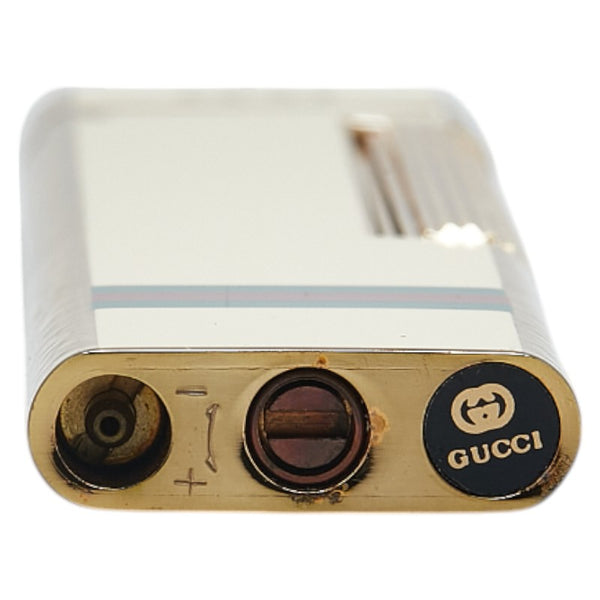 グッチ シェリーライン ガスライター ベージュ マルチカラー メッキ レディース GUCCI 【中古】