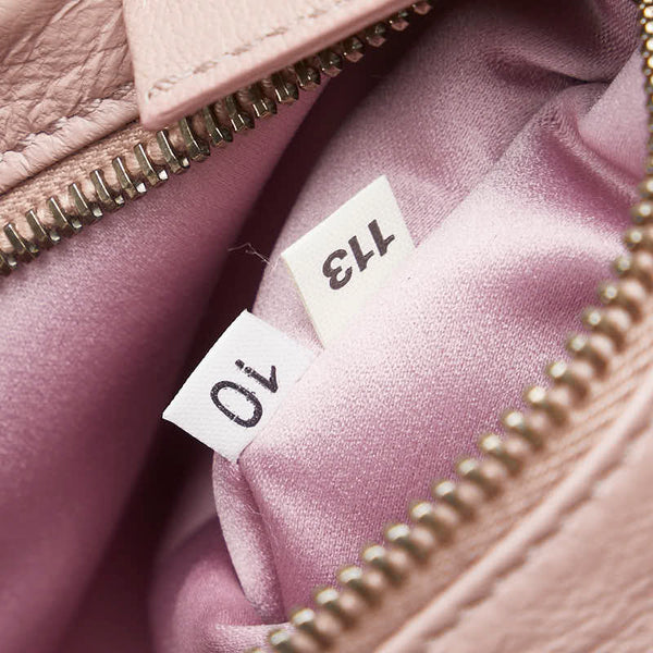 プラダ 三角ロゴプレート ハンドバッグ ワンショルダーバッグ BR2809 ピンク パープル パイソン レザー レディース PRADA 【中古】