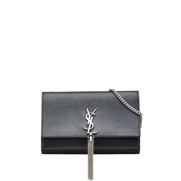 サンローラン クラック ケイト 斜め掛け チェーンショルダーバッグ 354119 ブラック レザー レディース SAINT LAURENT 【中古】