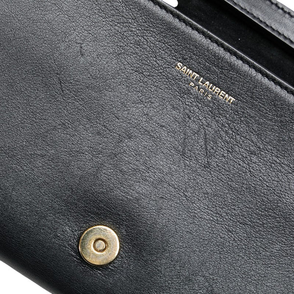 サンローラン クラシック Yライン サッチェル スモール チェーンショルダーバッグ 311215 ブラック レザー レディース SAINT LAURENT 【中古】