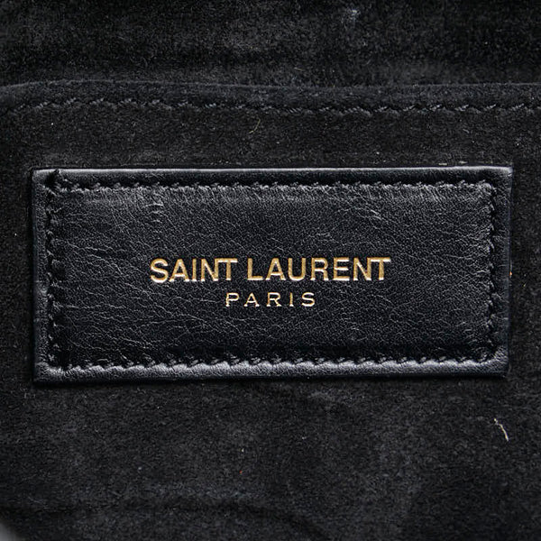 サンローラン クラシック Yライン サッチェル スモール チェーンショルダーバッグ 311215 ブラック レザー レディース SAINT LAURENT 【中古】