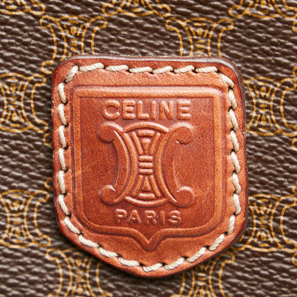 セリーヌ マカダム トートバッグ ブラウン PVC レザー レディース CELINE 【中古】