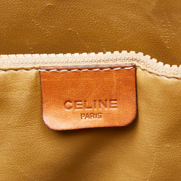 セリーヌ マカダム トートバッグ ブラウン PVC レザー レディース CELINE 【中古】