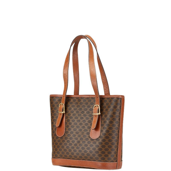 セリーヌ マカダム トートバッグ ブラウン PVC レザー レディース CELINE 【中古】