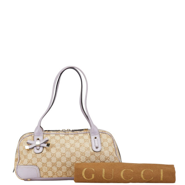 グッチ GGキャンバス プリンシー ハンドバック ショルダーバッグ ２WAY 161720 パープル ベージュ キャンバス レザー レディース GUCCI 【中古】