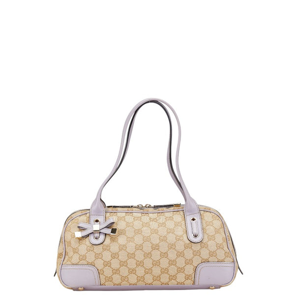 グッチ GGキャンバス プリンシー ハンドバック ショルダーバッグ ２WAY 161720 パープル ベージュ キャンバス レザー レディース GUCCI 【中古】