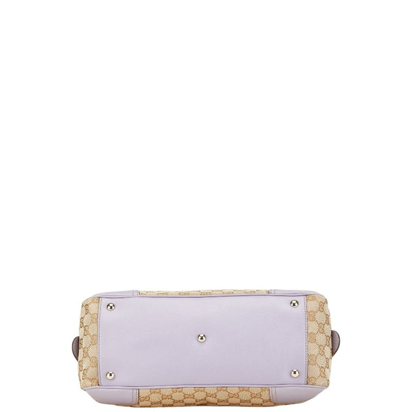 グッチ GGキャンバス プリンシー ハンドバック ショルダーバッグ ２WAY 161720 パープル ベージュ キャンバス レザー レディース GUCCI 【中古】