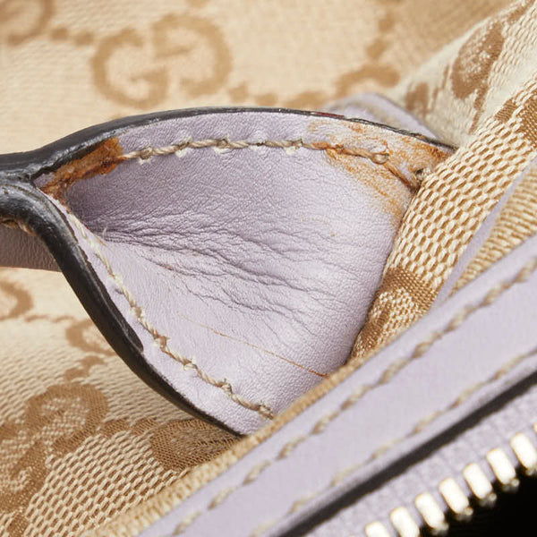 グッチ GGキャンバス プリンシー ハンドバック ショルダーバッグ ２WAY 161720 パープル ベージュ キャンバス レザー レディース GUCCI 【中古】