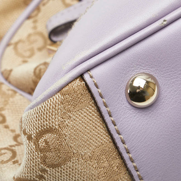 グッチ GGキャンバス プリンシー ハンドバック ショルダーバッグ ２WAY 161720 パープル ベージュ キャンバス レザー レディース GUCCI 【中古】