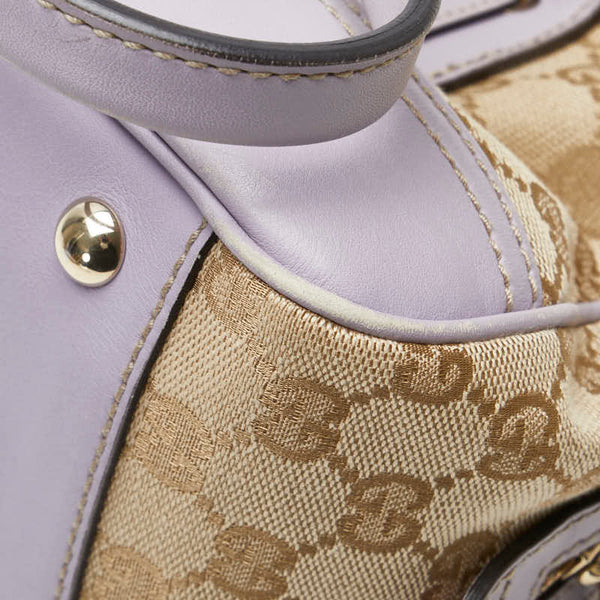 グッチ GGキャンバス プリンシー ハンドバック ショルダーバッグ ２WAY 161720 パープル ベージュ キャンバス レザー レディース GUCCI 【中古】