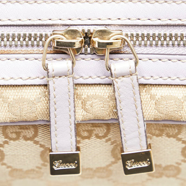 グッチ GGキャンバス プリンシー ハンドバック ショルダーバッグ ２WAY 161720 パープル ベージュ キャンバス レザー レディース GUCCI 【中古】