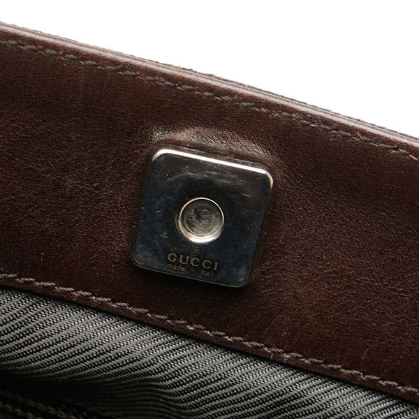 グッチ GGキャンバス ハンドバッグ トートバッグ 30501 ブラウン キャンバス レザー レディース GUCCI 【中古】