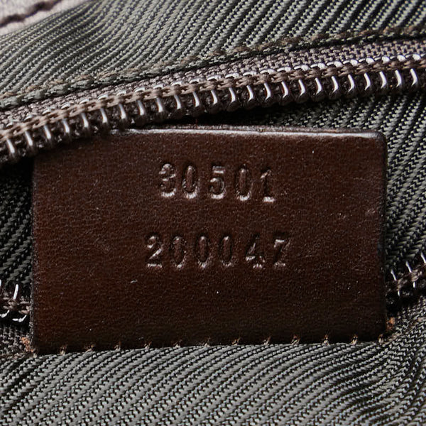 グッチ GGキャンバス ハンドバッグ トートバッグ 30501 ブラウン キャンバス レザー レディース GUCCI 【中古】