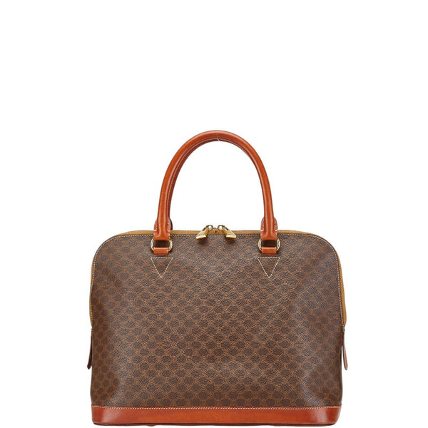 セリーヌ マカダム ハンドバッグ トートバッグ ブラウン レザー PVC レディース CELINE 【中古】