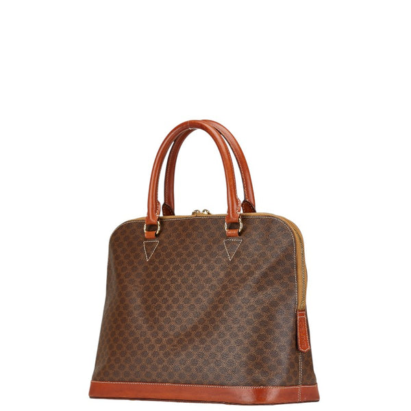 セリーヌ マカダム ハンドバッグ トートバッグ ブラウン レザー PVC レディース CELINE 【中古】
