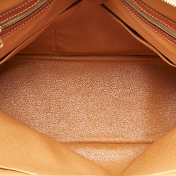 セリーヌ マカダム ハンドバッグ トートバッグ ブラウン レザー PVC レディース CELINE 【中古】