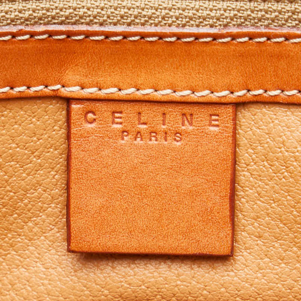 セリーヌ マカダム ハンドバッグ トートバッグ ブラウン レザー PVC レディース CELINE 【中古】