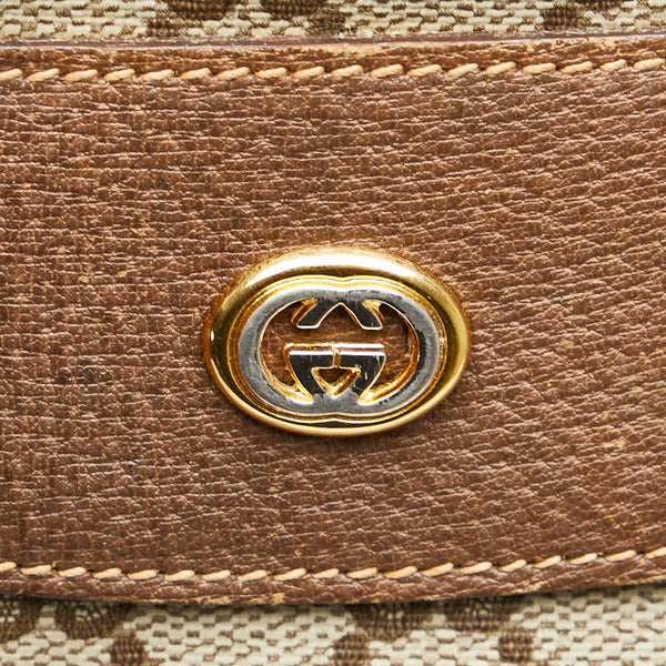 グッチ オールドグッチ GGスプリーム トートバッグ ベージュ ブラウン PVC レザー レディース GUCCI 【中古】