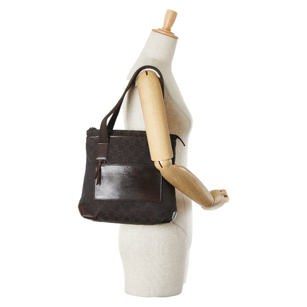 グッチ GGキャンバス ハンドバッグ 28893 ブラウン キャンバス レザー レディース GUCCI 【中古】