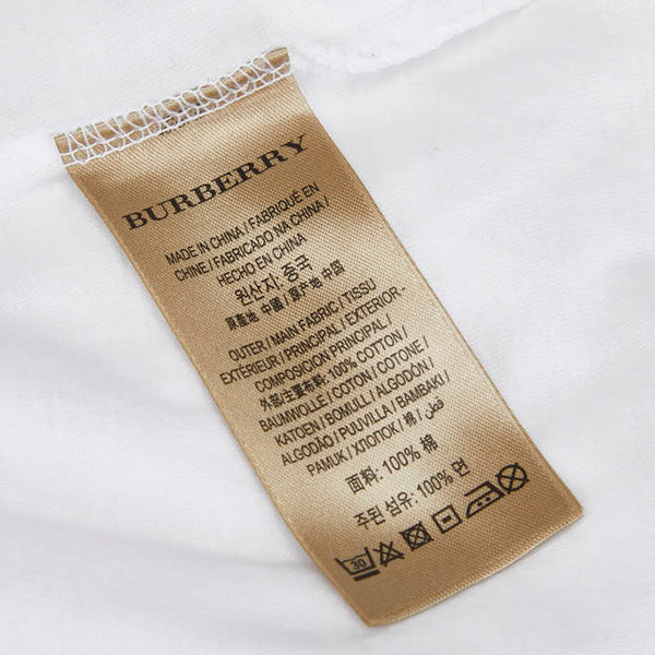 バーバリー ロゴ 半袖Ｔシャツ サイズ:M ホワイト ブラック コットン メンズ BURBERRY 【中古】