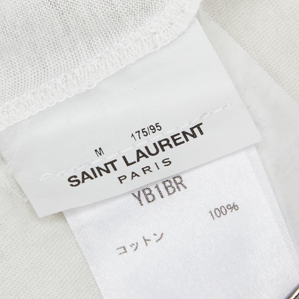 サンローラン ベイビーキャット Tシャツ サイズ：M ホワイト ブラック コットン レディース SAINT LAURENT 【中古】