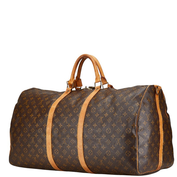 ルイ ヴィトン モノグラム キーポル60 ボストンバッグ ショルダーバッグ 2WAY M41422 ブラウン PVC レザー レディース LOUIS VUITTON 【中古】