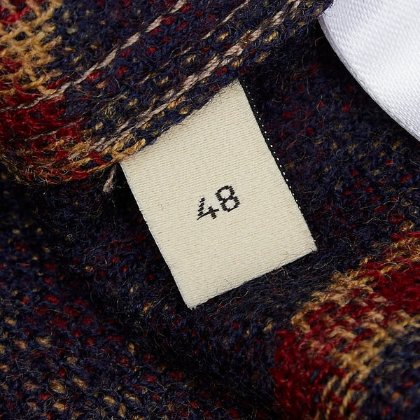 グッチ マキシGG ギンガムチェック シャツ サイズ：48 756842 レッド ネイビー ブラウン ウール メンズ GUCCI 【中古】