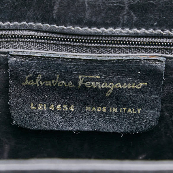 サルヴァトーレフェラガモ チェーン ショルダーバッグ ブラック レザー レディース Salvatore Ferragamo 【中古】