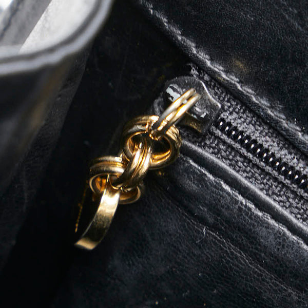 サルヴァトーレフェラガモ チェーン ショルダーバッグ ブラック レザー レディース Salvatore Ferragamo 【中古】