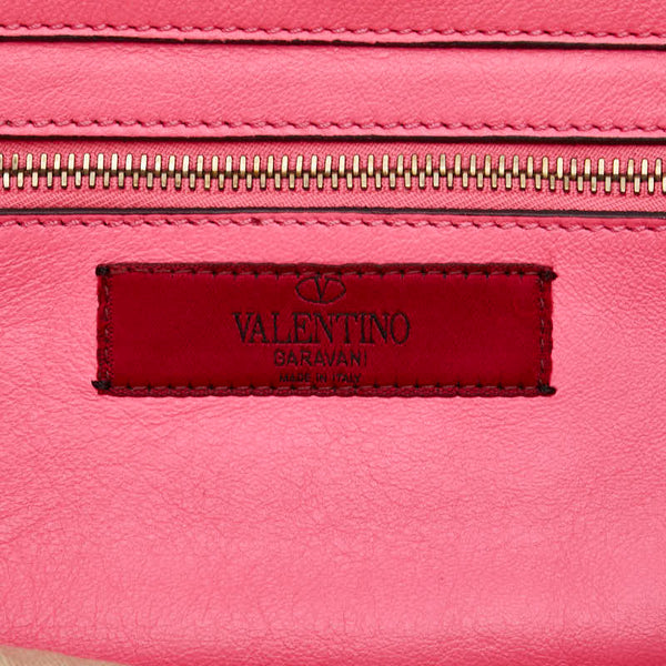 ヴァレンチノ ロックスタッズ ハンドバッグ ショルダーバッグ 2WAY ピンク レザー レディース Valentino 【中古】