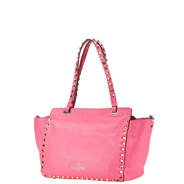 ヴァレンチノ ロックスタッズ ハンドバッグ ショルダーバッグ 2WAY ピンク レザー レディース Valentino 【中古】