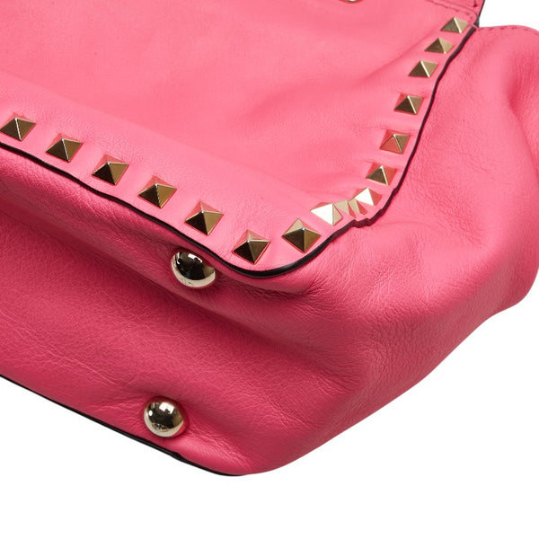 ヴァレンチノ ロックスタッズ ハンドバッグ ショルダーバッグ 2WAY ピンク レザー レディース Valentino 【中古】