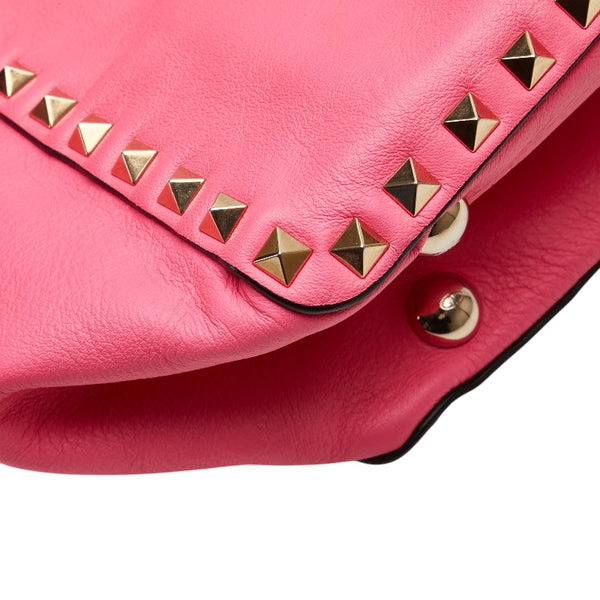 ヴァレンチノ ロックスタッズ ハンドバッグ ショルダーバッグ 2WAY ピンク レザー レディース Valentino 【中古】