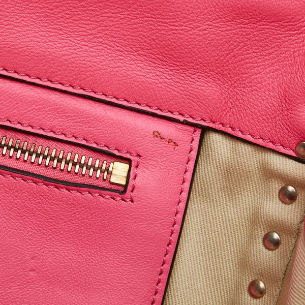 ヴァレンチノ ロックスタッズ ハンドバッグ ショルダーバッグ 2WAY ピンク レザー レディース Valentino 【中古】